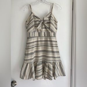 Nanamacs grey and white stripes mini dress